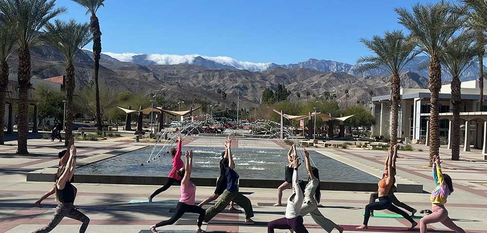 Students gathering outdoors at College of the Desert