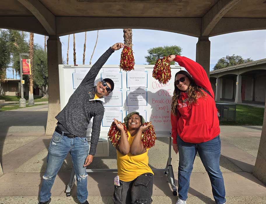 Students cheering at a celebration